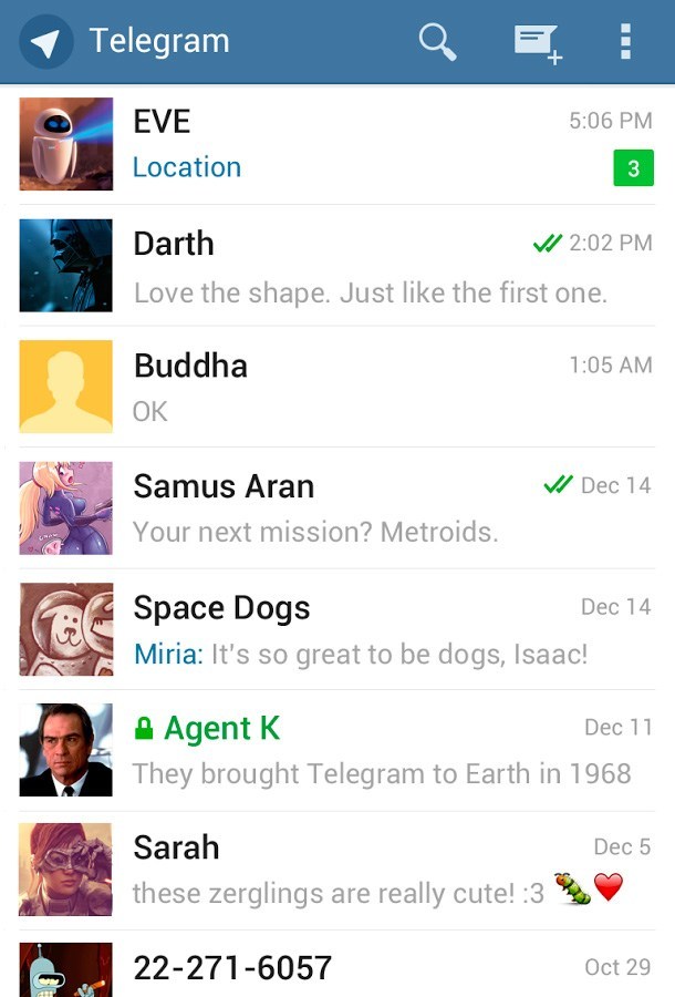 Telegram на смартфоне